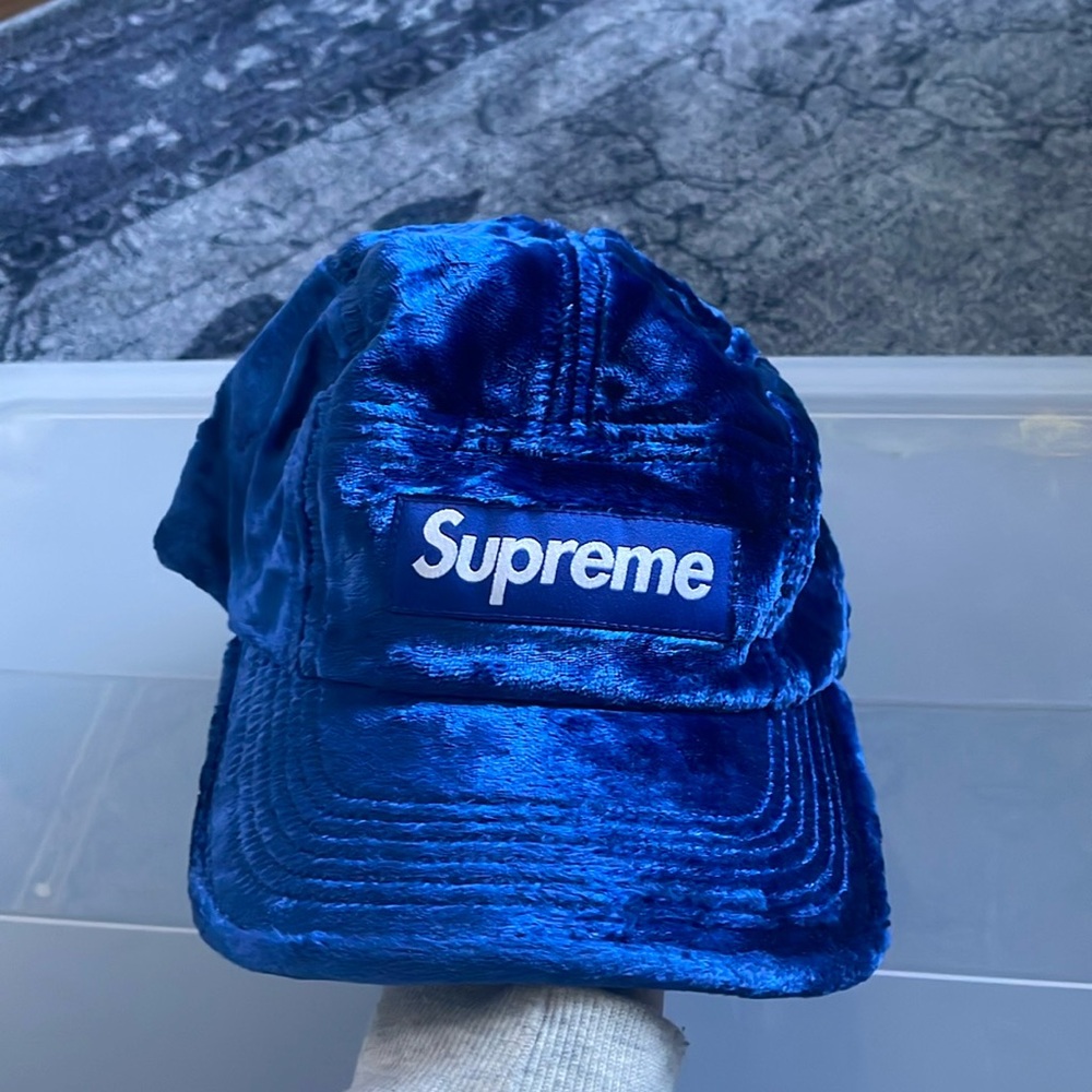 Supreme Blue Faux Fur Camp Cap